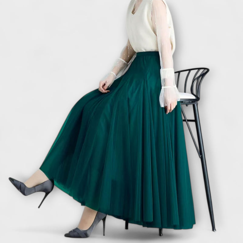 Lucia – Plissierter Mesh-Midirock
