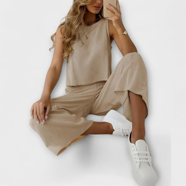 Livia – Ärmelloses Leinen-Set