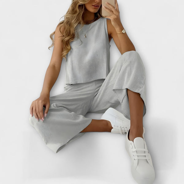 Livia – Ärmelloses Leinen-Set